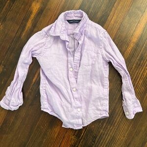 Janie and Jack, purple, linen, button-down shirt, size: 3T